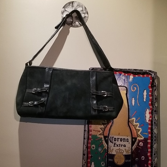 MANOCCHIO Forest Green Suede Purse (8" x 15") - Picture 11 of 11
